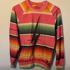 Aviator Nation Striped Thunderbolt Crewneck Sweatshirt